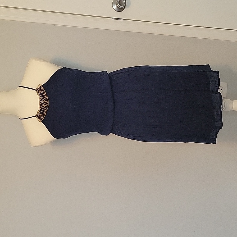 As U Wish Navy Blue Halter Dress, Size M